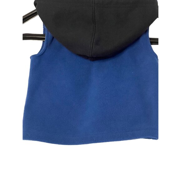 Kids Headquarters Blue Fleece Sleeveless Vest With Hood & Snap Button Front 12M - Picture 4 of 10